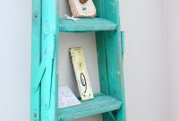 Vintage Ladder Repurposed into Rustic Wall Display Shelf
