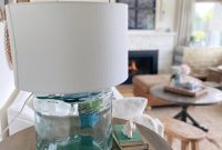 Coastal Cottage Living Room with New Glass Lamp Ideas