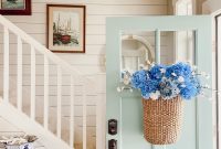 Summer Door Basket with Faux Hydrangeas: Stylish Porch Decor