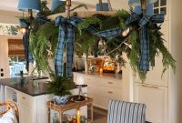 Coastal Christmas Dining Room: Chandelier and Winter Table Decor