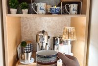 Cordless Lamp in My Coffee Cabinet for Cozier Winter Mornings