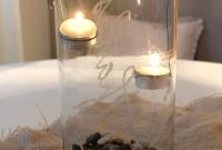 Hurricane Centerpieces with Hanging Votives for Holiday Tables