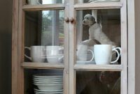 Freestanding Glass Door Cabinet for Extra Dish Storage
