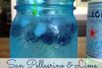 Pellegrino Lime & Blueberry Ice Drink in Blue Mason Jar