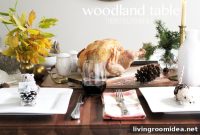 Woodland Table Settings and Place Cards for Thanksgiving Feast