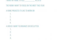 2015 Home Goals Worksheet Template for Planning Your House Projects