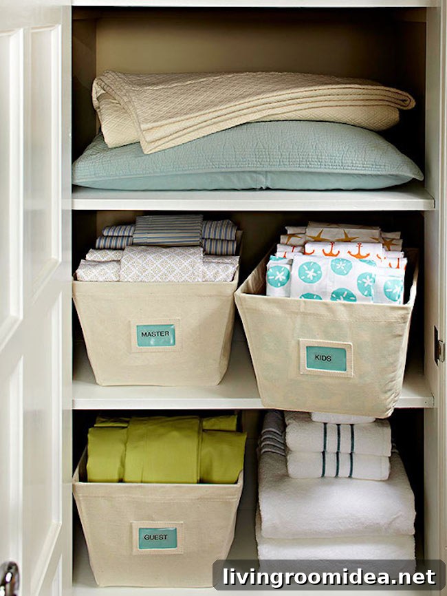 Declutter and Organize Your Home: Make 2017 Your Most Tidy Year 17 Organized linen closet