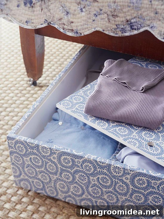 Declutter and Organize Your Home: Make 2017 Your Most Tidy Year 23 Under the bed organizer - bedroom organizing idea