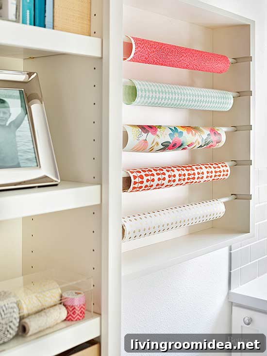 Declutter and Organize Your Home: Make 2017 Your Most Tidy Year 7 Organized gift wrap