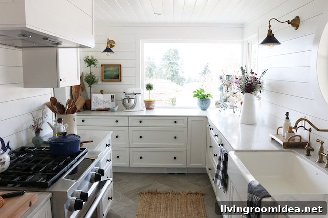 Shiplap Kitchen Backsplash: Planked Walls Behind Sink & Stove 7 Shiplap Kitchen Hardiplanks The Inspired Room