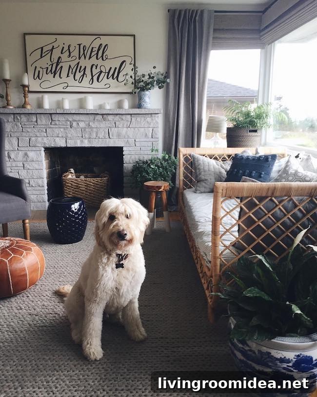 Living room daybed and decor