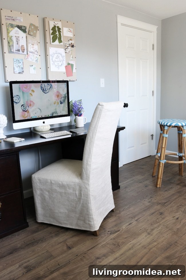 Home Office Makeover: See Our Room After New Flooring 2 Mohawk Flooring - Basement home office