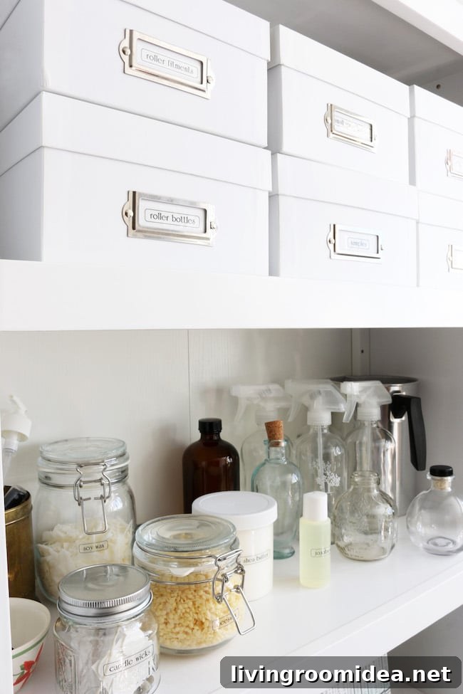 organizing hobbies and crafts with labels