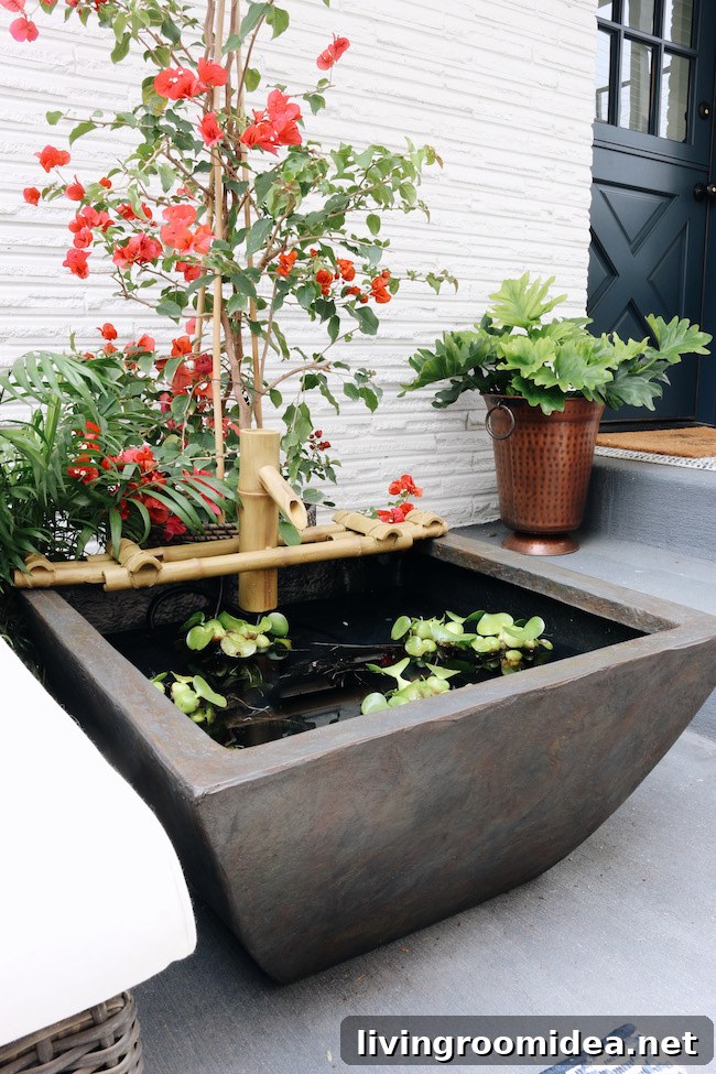Side Patio Makeover Reveal + Win a Backyard Patio Pond 15 How to Set up a Patio Pond - The Inspired Room