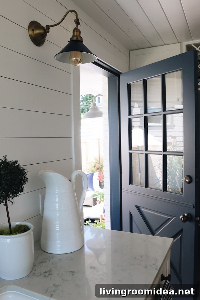 Side Patio Makeover Reveal + Win a Backyard Patio Pond 3 Dutch Door Shiplap Kitchen