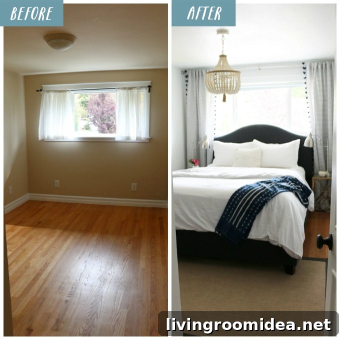 Coastal Cottage Bedroom Makeover Guide: Stylish Seaside Bedroom Ideas 18 Before and After Coastal Cottage Guest Room Makeover