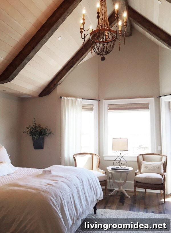 beautiful bedroom - modern coastal farmhouse style