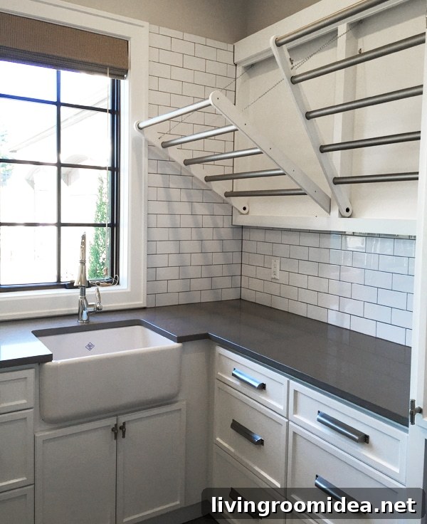 modern coastal farmhouse laundry room