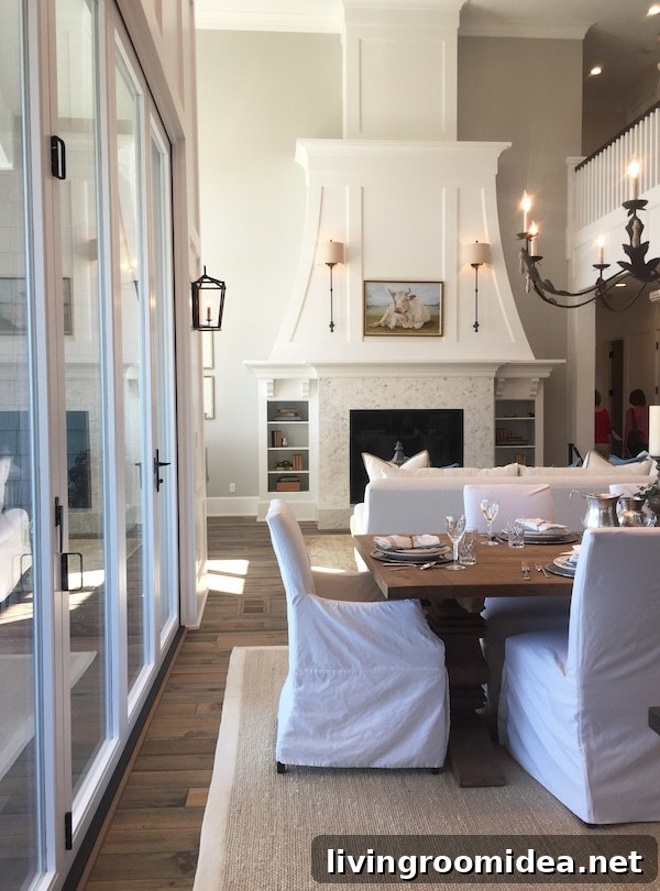 Modern coastal farmhouse style home dining room