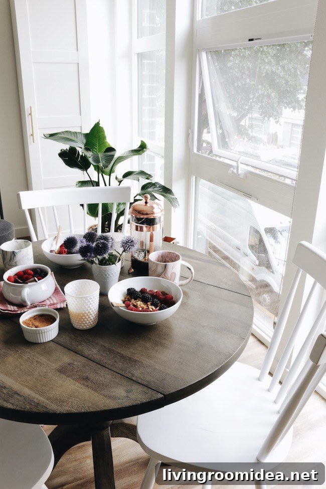 Dining area in a small space