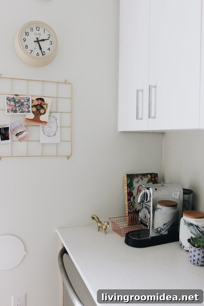 Coffee area in small kitchen