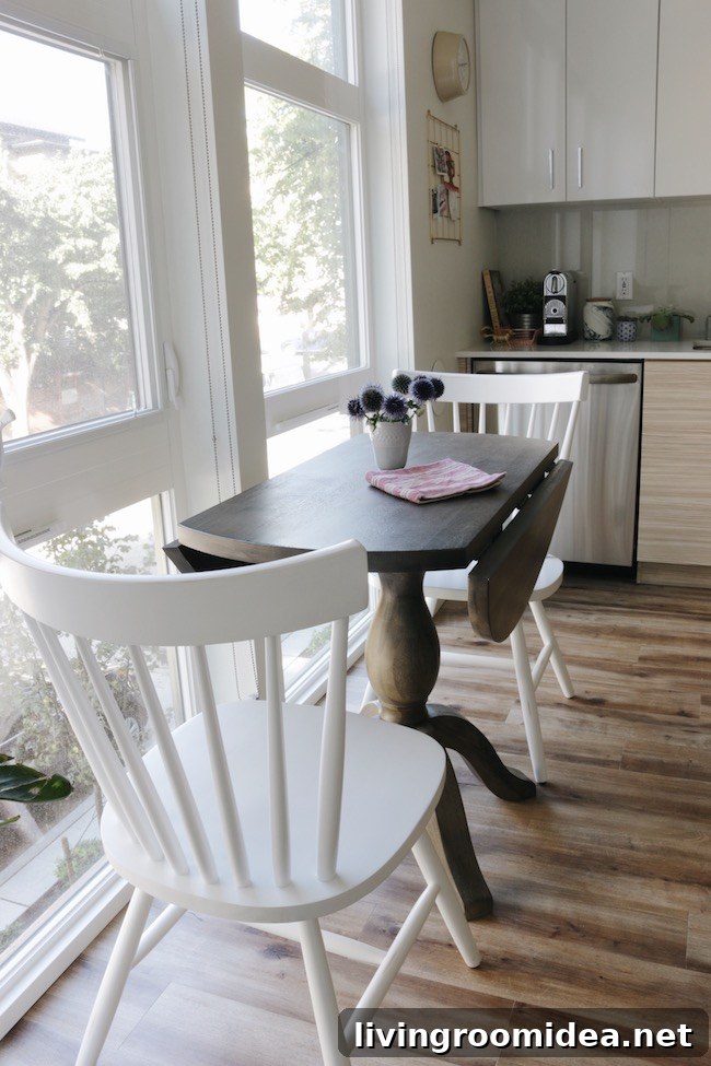 Small dropleaf table for dining