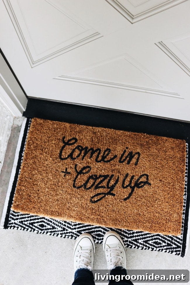 Come in + Cozy Up Fall Doormat - Source in post