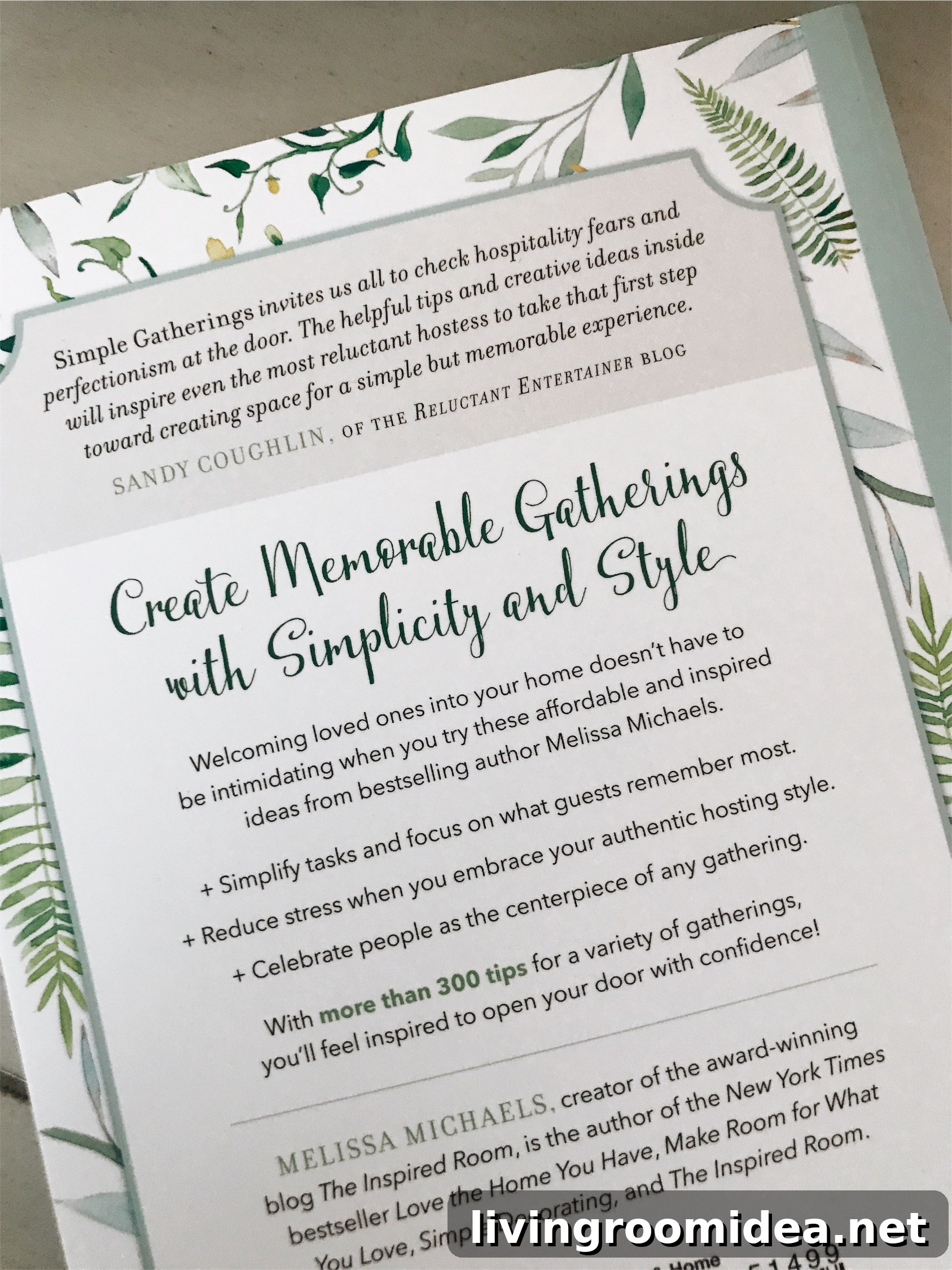 Simple Gatherings book by Melissa Michaels of The Inspired Room