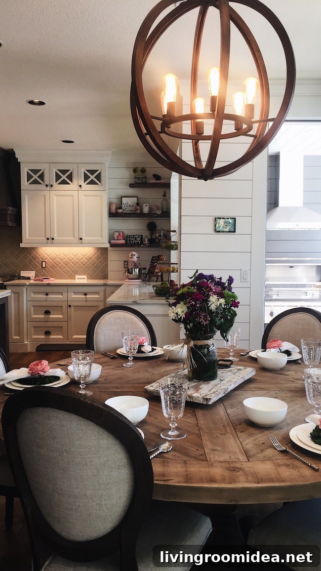 Inside a Modern Farmhouse: Street of Dreams Home Tour 16 Round Table in Kitchen