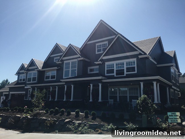 Inside a Modern Farmhouse: Street of Dreams Home Tour 3 Dark Gray House, White Trim Street of Dreams