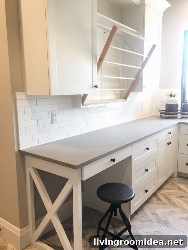 Laundry Room Built In Dryer Rack
