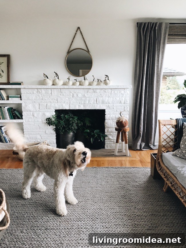 white painted stone fireplace