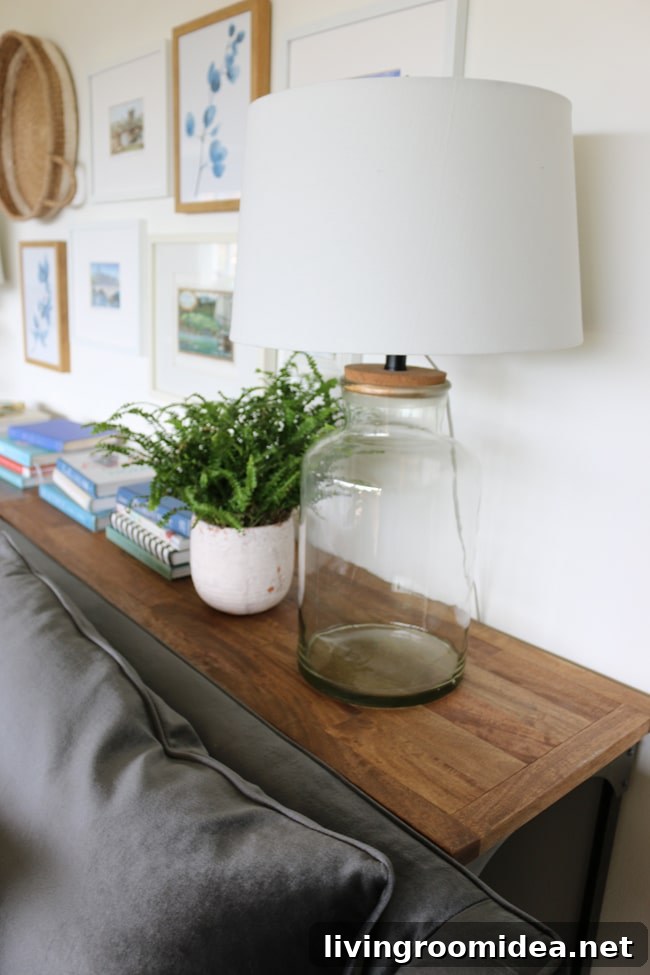 easy long sofa table solution