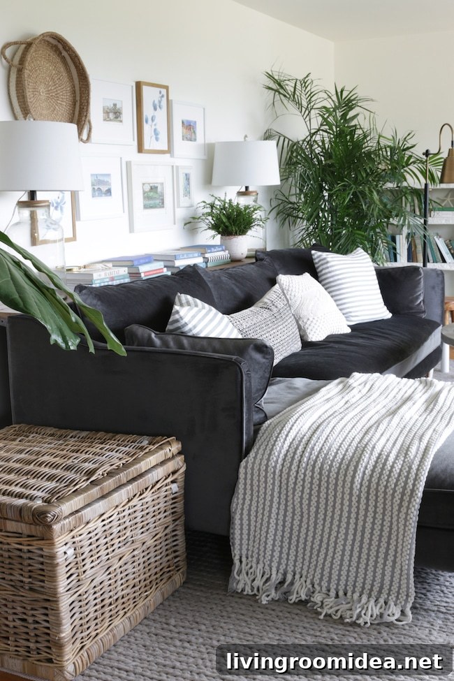 sectional long sofa table solution