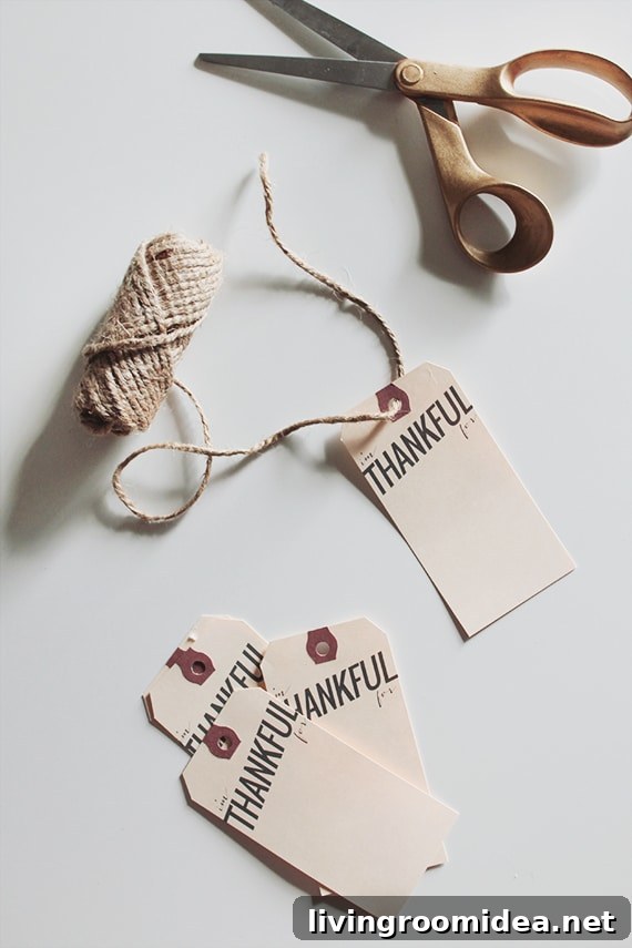 Free thanksgiving printables: Thankful tags