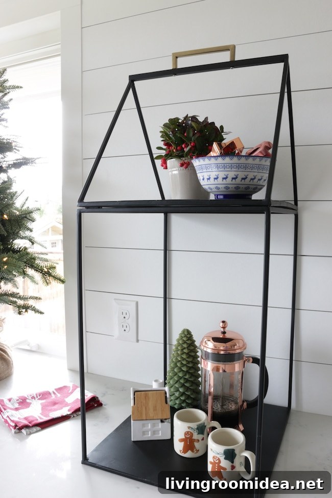 Christmas Display Shelf Ideas for a Cozy Kitchen Decor 4 Cute Christmas display shelf in the kitchen!