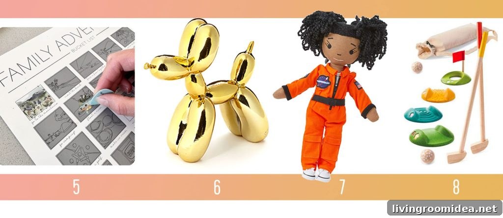 Holiday Gifts Ideas For Kids Teen Family Adventure Scratch Off Balloon Dog Statue Astronaut Doll Mini Golf Set