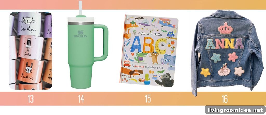 Holiday Gifts Ideas For Kids Teen Personalized Mug Stanley Water Bottle ABC Pop Up Book Personalized Jean Jacket