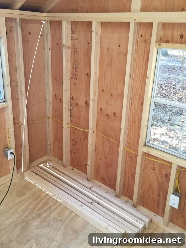 DIY Garage Shelving: Step-by-Step Guide to Build Durable Shelves 4 empty wall where garage shelving is going to go with 2x4s