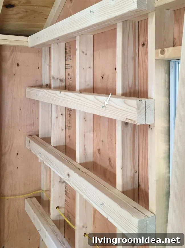 DIY Garage Shelving: Step-by-Step Guide to Build Durable Shelves 7 temporary screws into horizontal shelf supports for garage shelving