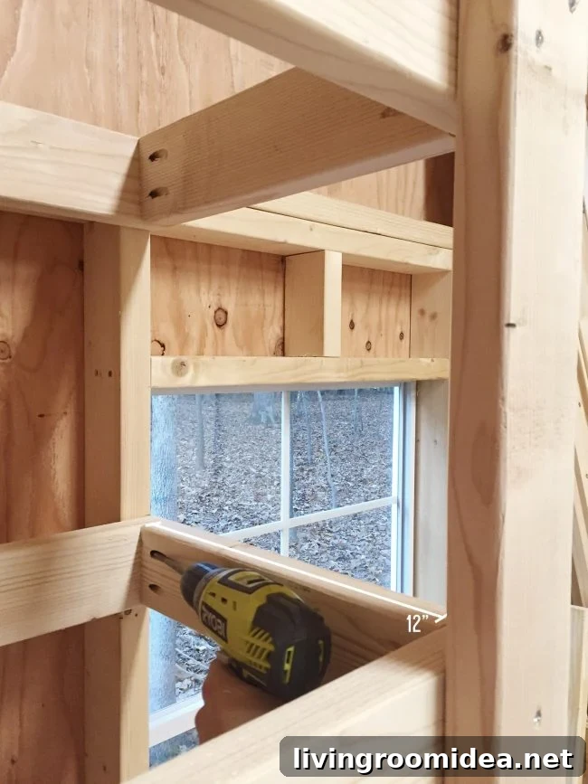 DIY Garage Shelving: Step-by-Step Guide to Build Durable Shelves 10 screwing side pieces into wood garage shelving