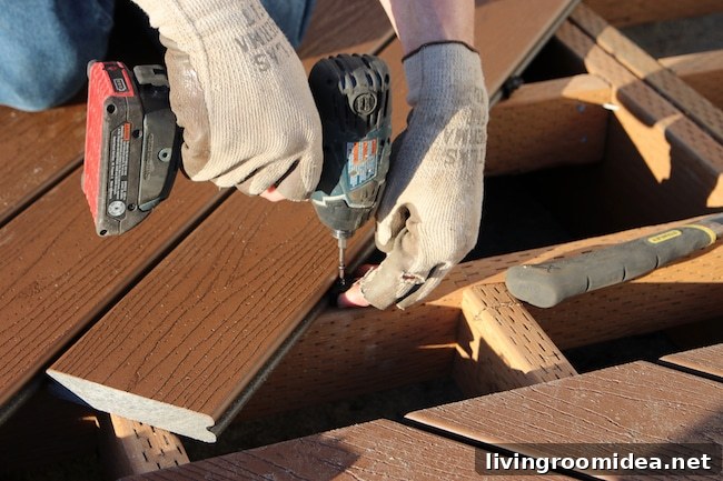 Trex Deck Build Progress: Sneak Peek and What’s Next 9 installing Trex decking
