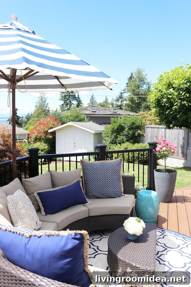 Trex Deck Reveal: Stunning Before and After Transformation 5 Trex Deck, Enhance Charcoal Railing, Lowe's outdoor furniture