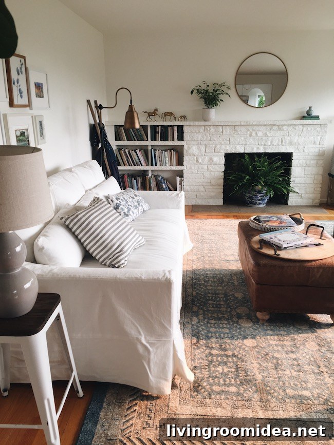 White Slipcovered Couch Arrival: Styling and Care Tips 2 img 112737 1