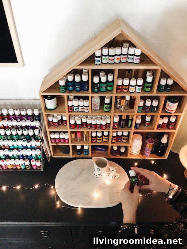 Winter Wellness Station: Smart Storage Ideas for Essential Oils 5 Wellness station - Young Living essential oils - Dwell Well Collective