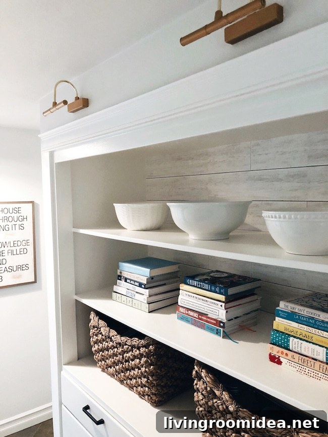 Hallway Cabinet Ideas: Battery-Powered Library Lights & Removable Wallpaper 5 img 115867 4 1