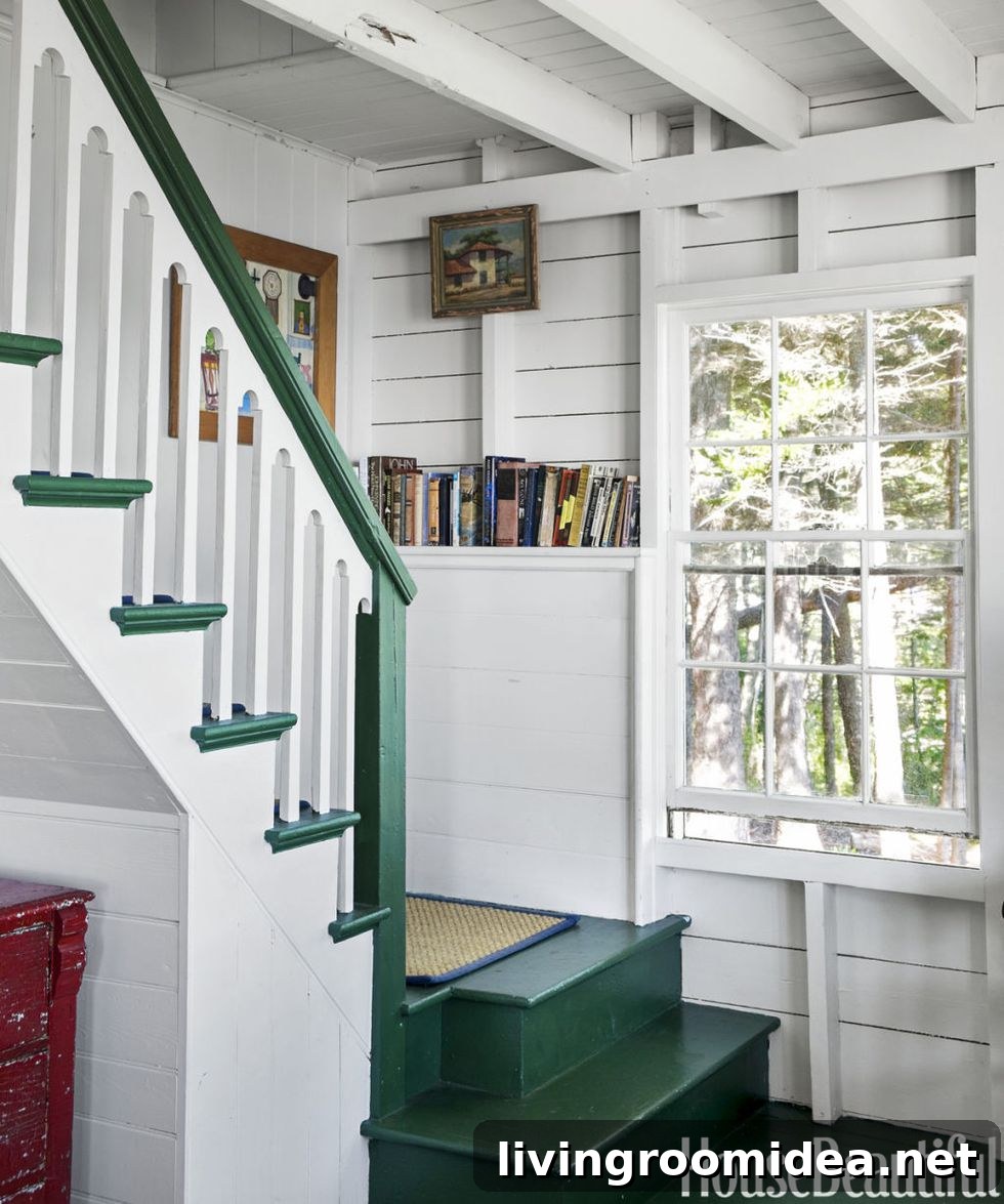 cottage painted staircase 