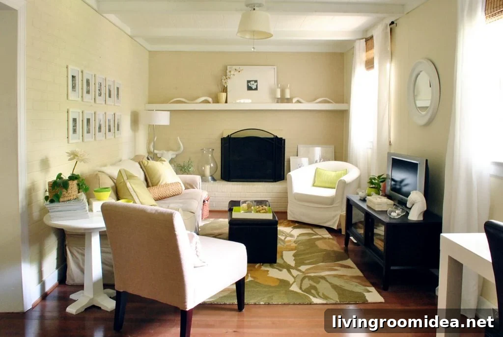 Renovating Our Home After Five Years Living Here 9 Cozy Living Room With Cream Walls And A Fireplace