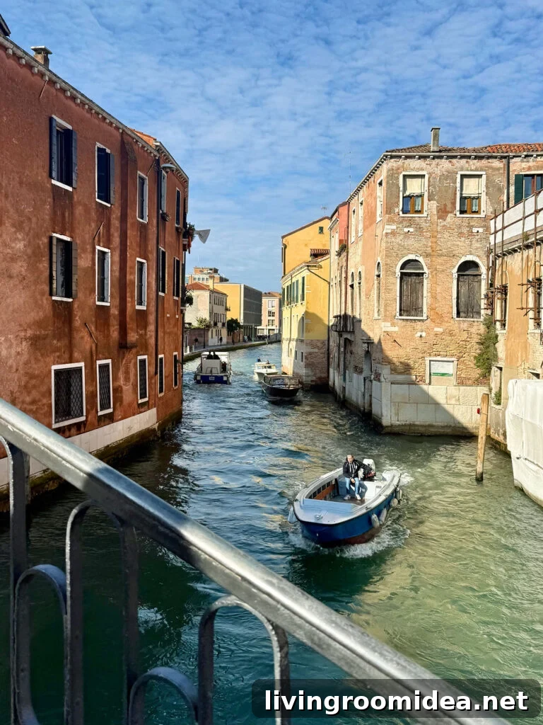 Venice Italy Canal With Boats