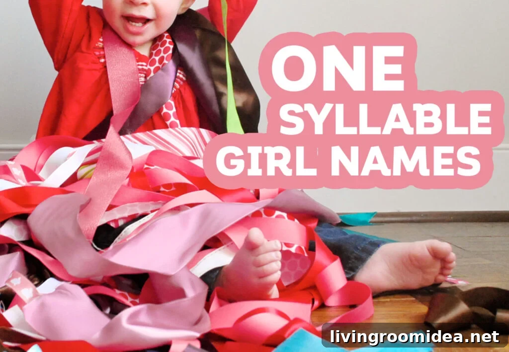 One Syllable Girl Names Girl Playing With Ribbons